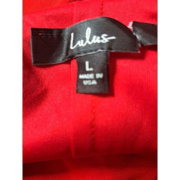 Lulu's Dress Red Never Look Back Red Backless Bodycon Midi Size Large - Picture 7 of 7